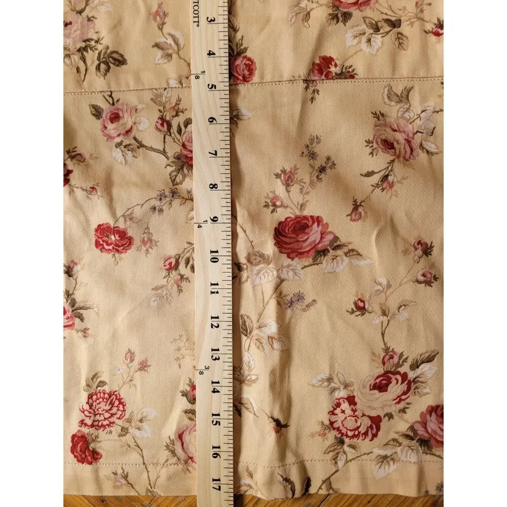 Vintage Waverly Home Rose Floral Ballon Valence Curtain 28x36